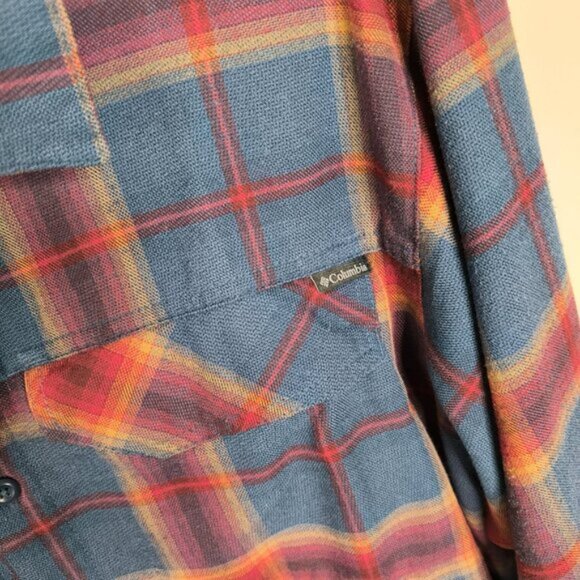 Columbia Hiking Utility Cabin Outdoor Omni-wick Silver Ridge Flannel Shirt L - Picture 4 of 8